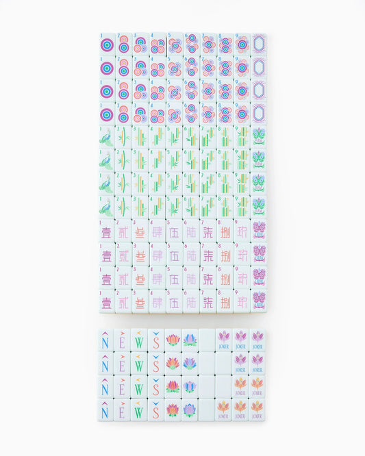 160 yellow and white acrylic mahjong tile set