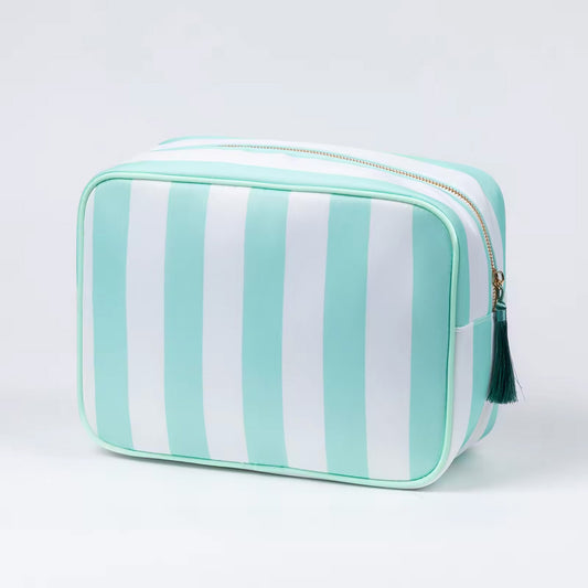 mint striped mahjong tile bag