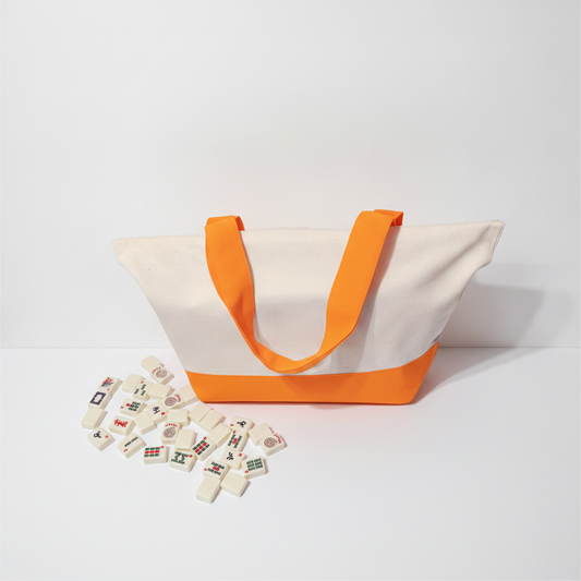 Orange Canvas Mahjong Tote