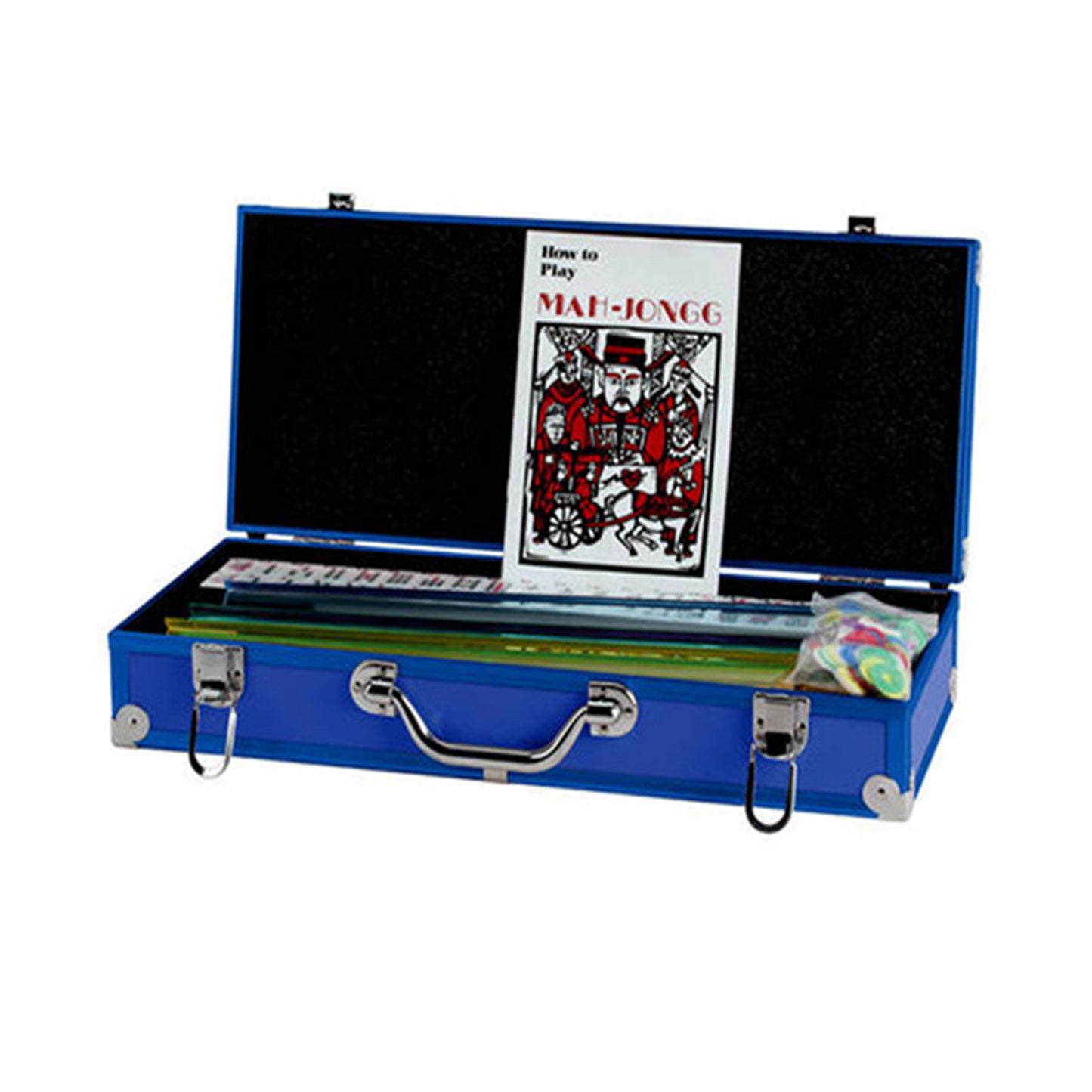 blue hard case mahjong set