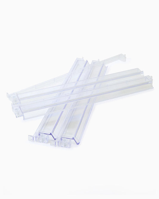  a set of 4 clear acrylic mahjong racks & pusher on white background