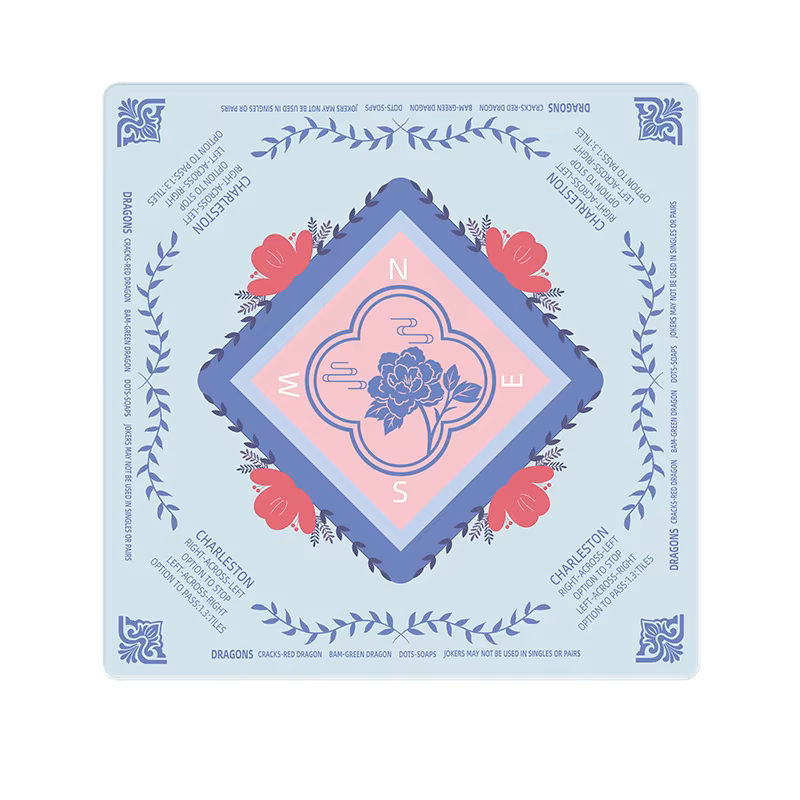light blue mahjong mat