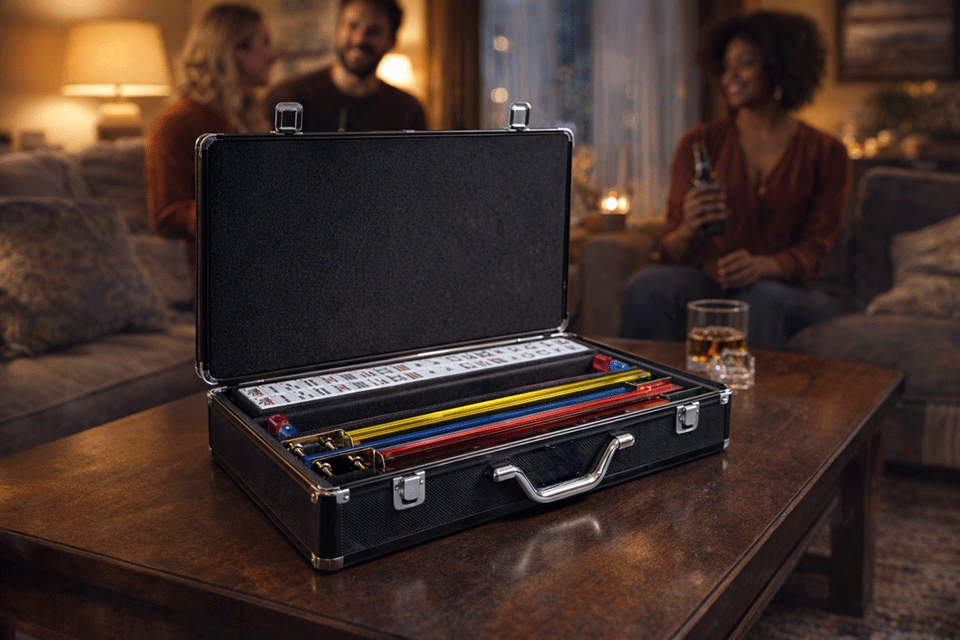 Black Hard Case Mahjong Set