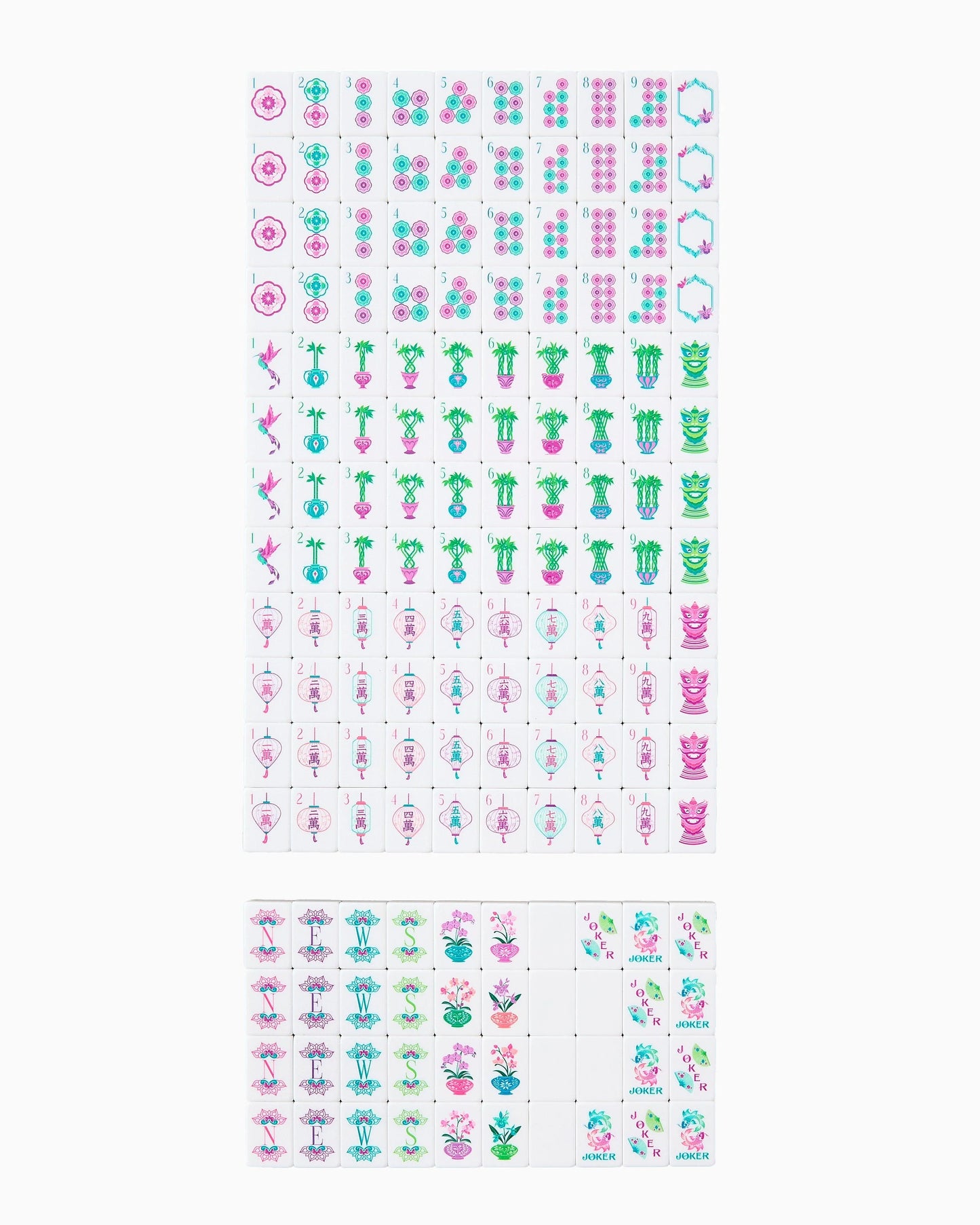 A complete set of acrylic mahjong tiles - 166 tiles