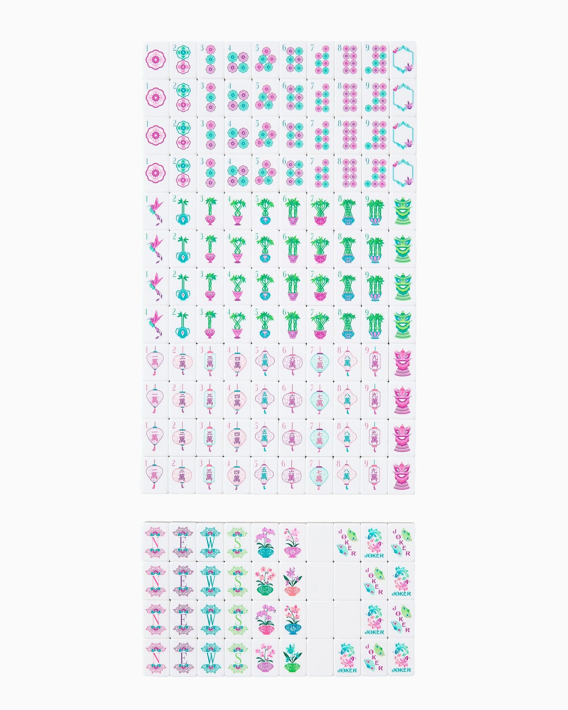 A complete set of acrylic mahjong tiles - 166 tiles