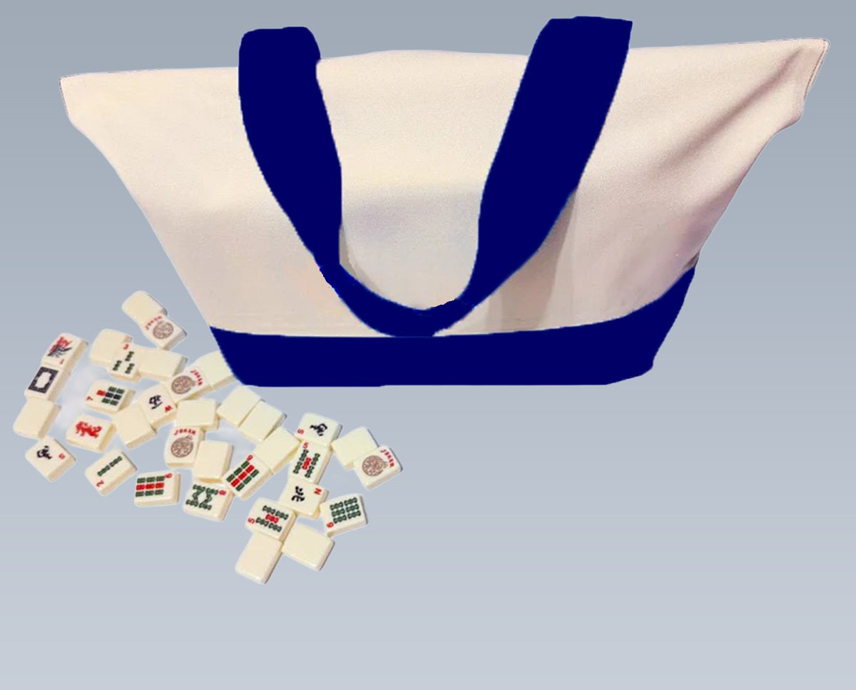 Navy Mahjong Tote