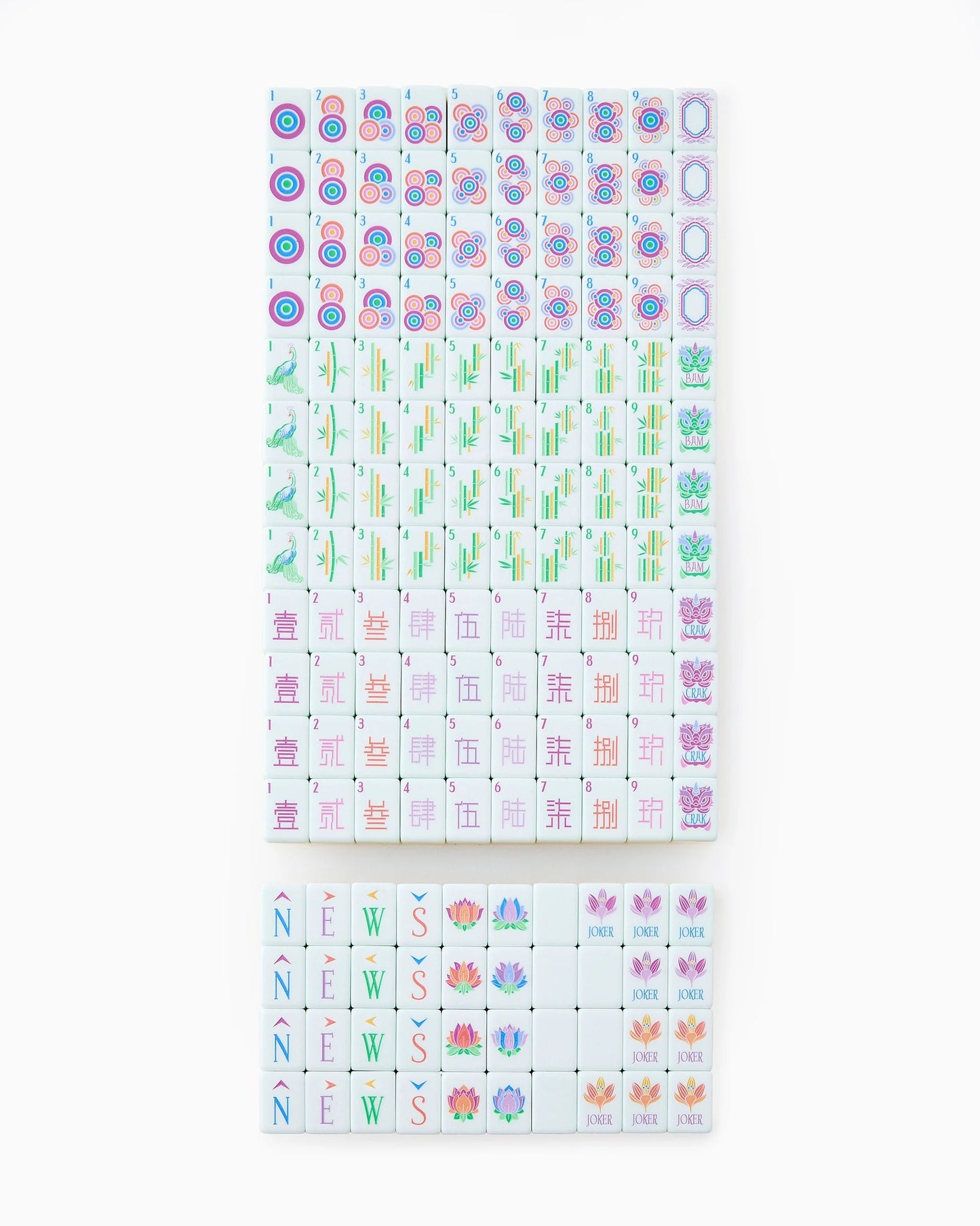 160 yellow and white acrylic mahjong tile set